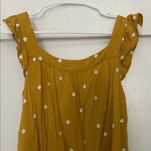 Universal Thread Golden Blouse with White Embroidery